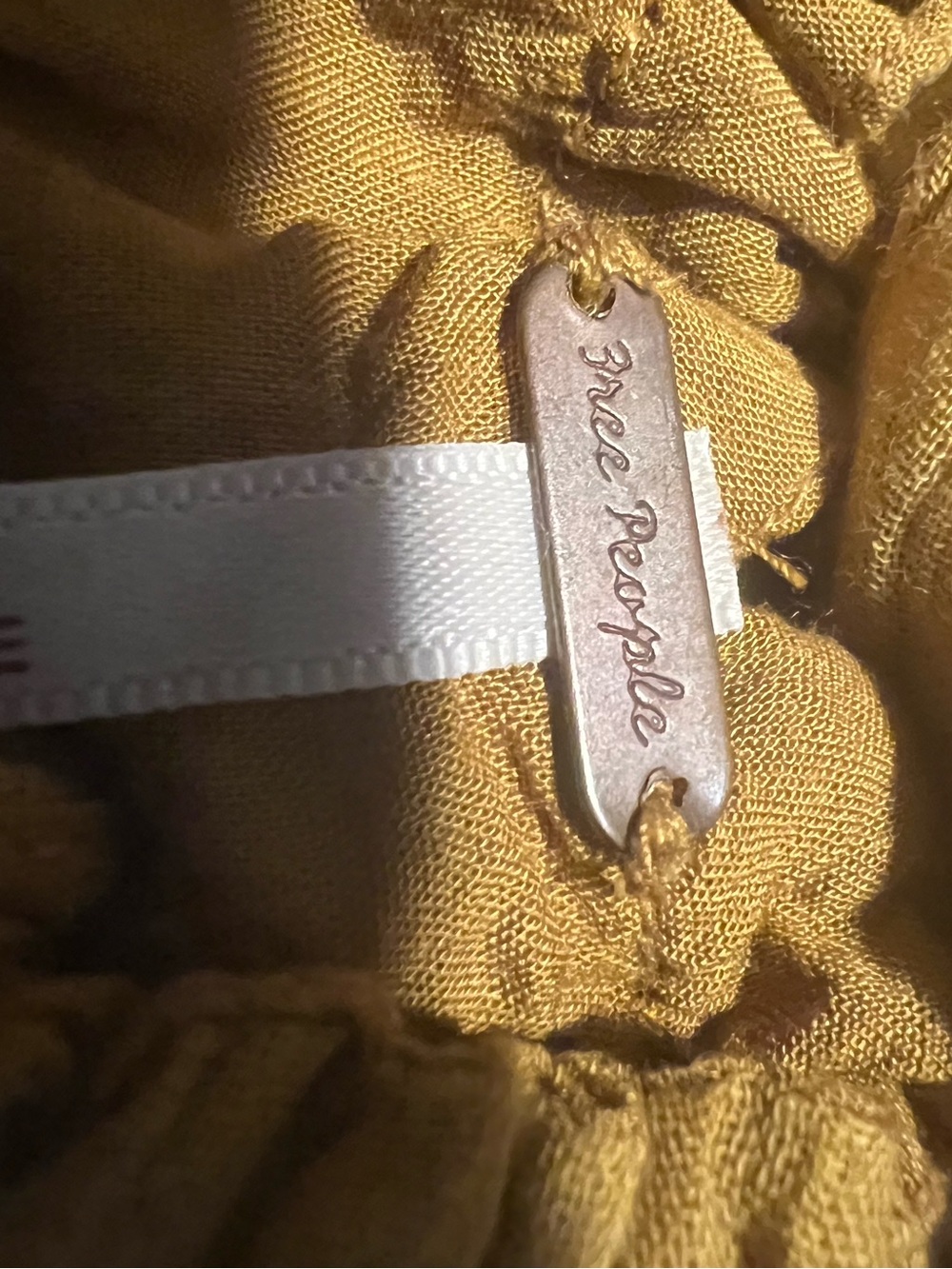 Free People Mustard Tiered Maxi Dress with Puff Detail - Picture 3 of 6